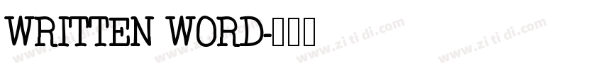 WRITTEN WORD字体转换